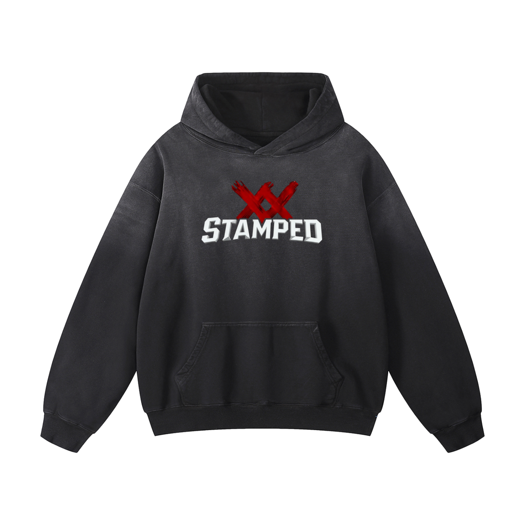 Stamped Logo Heavyweight Sunfade Oversized Hoodie