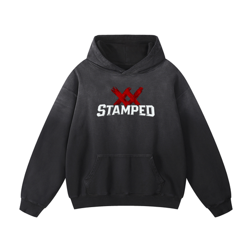 Stamped Logo Heavyweight Sunfade Oversized Hoodie